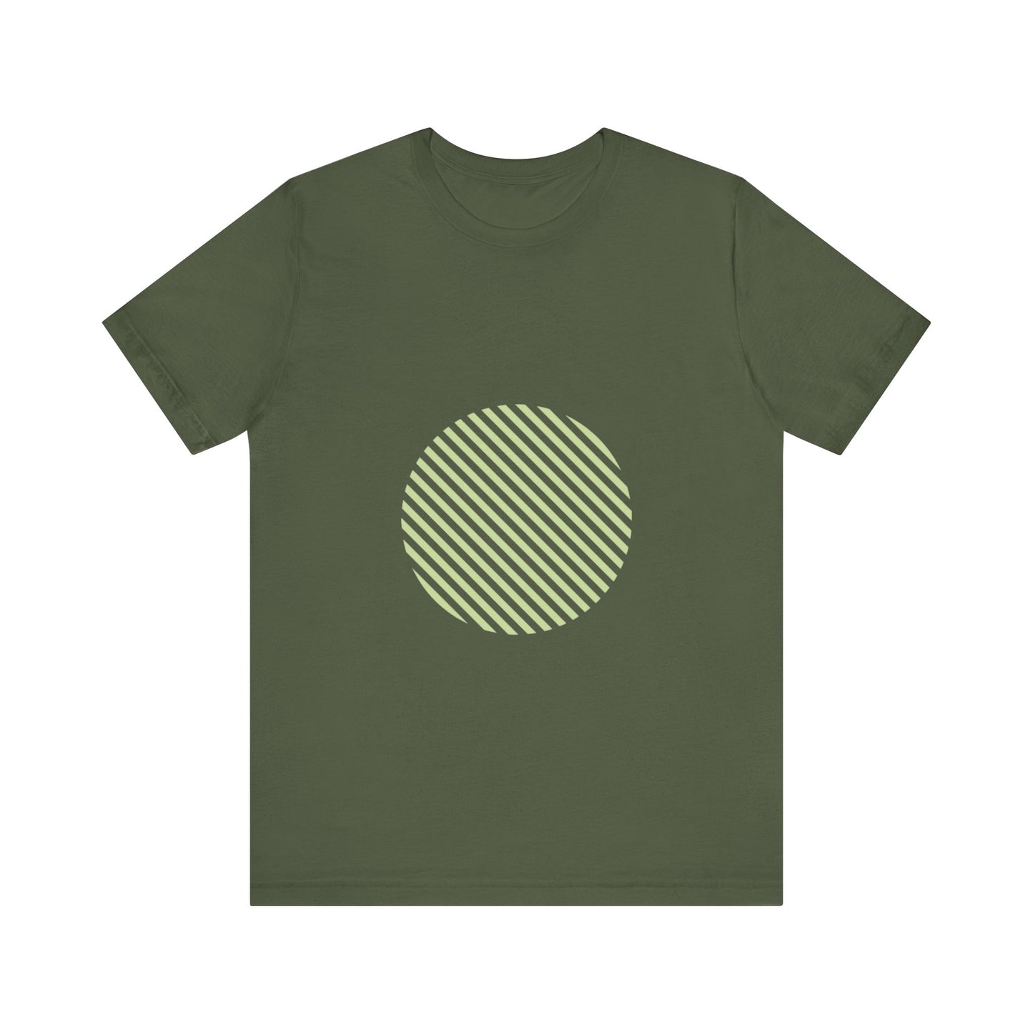 Men's Minimalist Striped Circle Graphic Tee Green