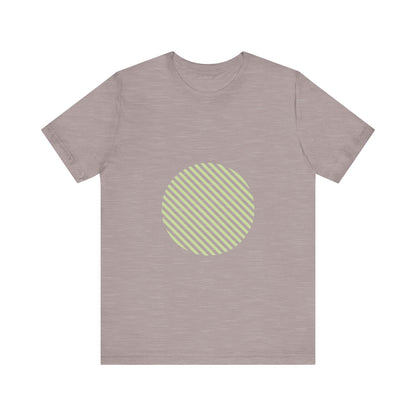 Men's Minimalist Striped Circle Graphic Tee Green