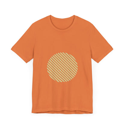 Men's Minimalist Striped Circle Graphic Tee Green