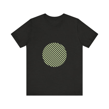 Men's Minimalist Striped Circle Graphic Tee Green