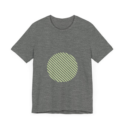 Men's Minimalist Striped Circle Graphic Tee Green