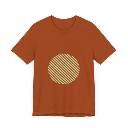 Men's Minimalist Striped Circle Graphic Tee Green