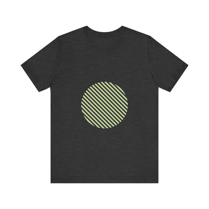 Men's Minimalist Striped Circle Graphic Tee Green